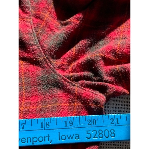 Woolrich Plaid Flannel Shirt Distressed Paint Splatter Grunge Workwear M - Picture 10 of 11